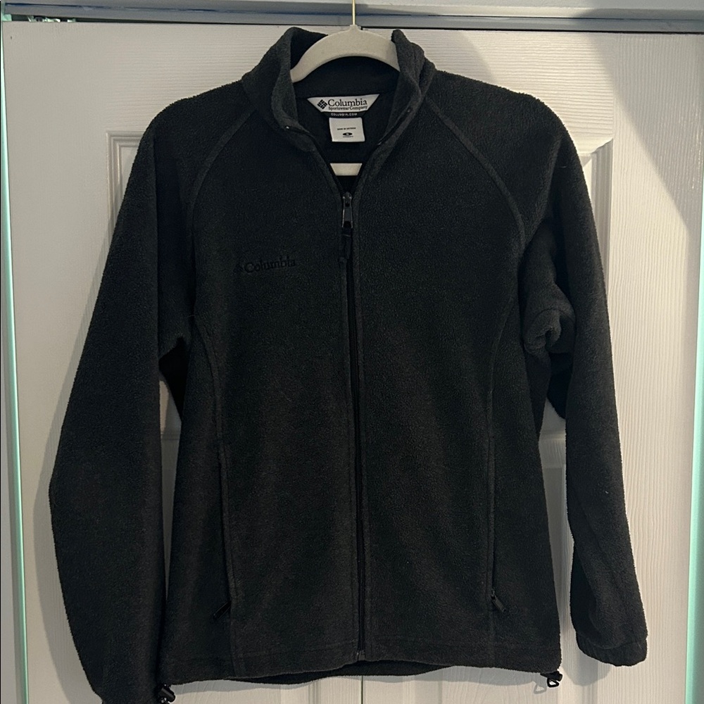 Columbia Charcoal Fleece Zip Jacket Womens Small Omni-Shield Outdoor Hiking Ski
